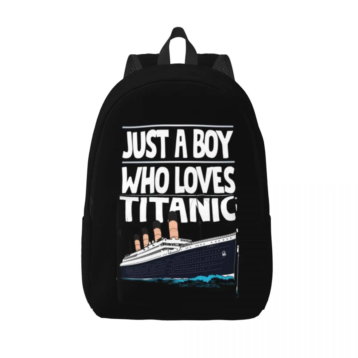 

Just A Boy Who Loves Backpack Boy Titanics Durable Backpacks Polyester Style School Bags Camping Custom Rucksack Xmas