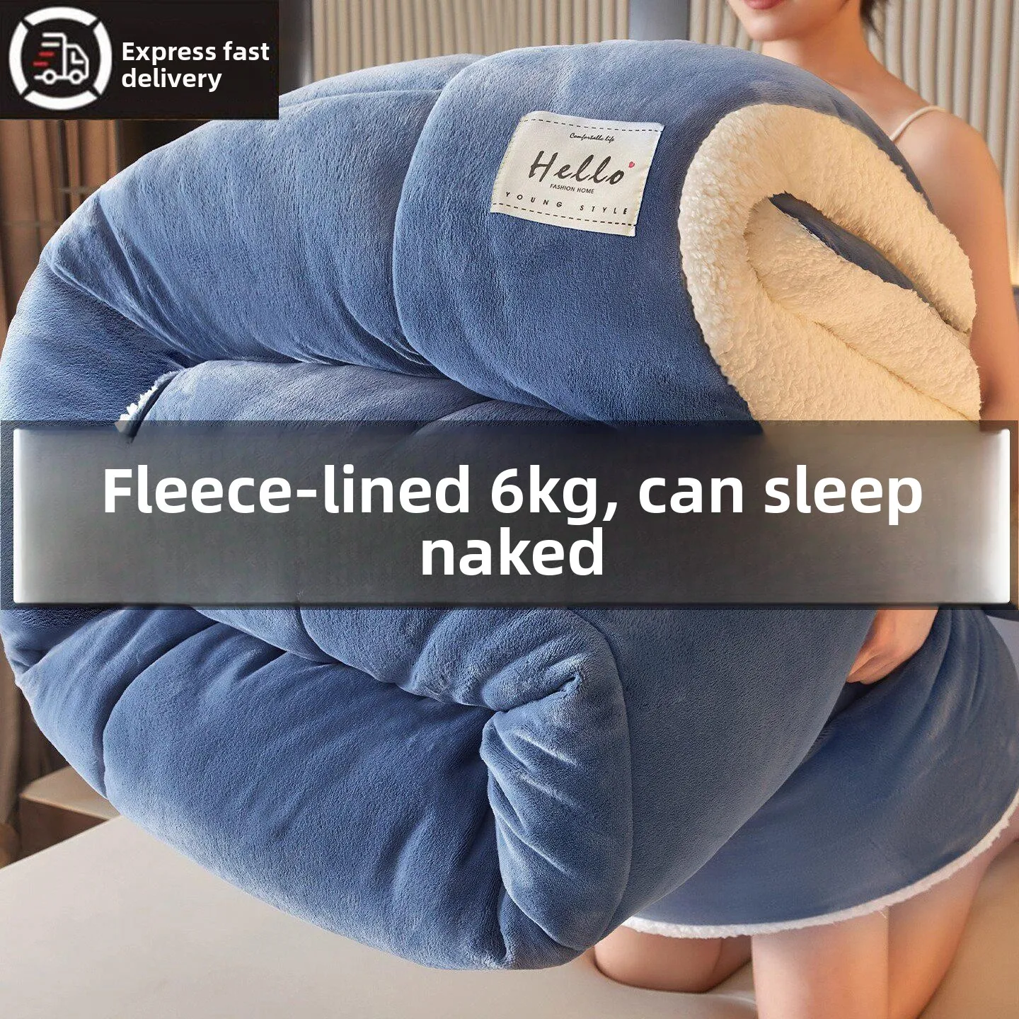 Thickened Lamb Velvet Winter Quilt Durable Polyester Fiber Filled Student Dormitory Single Double Bed Warm Bedding Cover