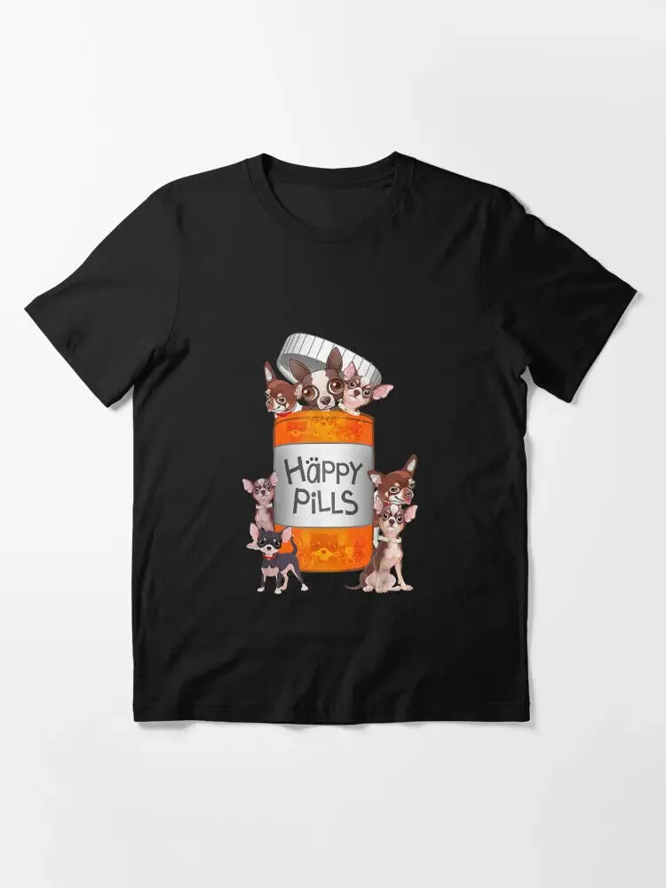 Happy Pills Chihuahua T-shirt Essential T-Shirt Anime Graphic T-shirts For Men Clothing Women Tees Unisex Summer Short Sleeve