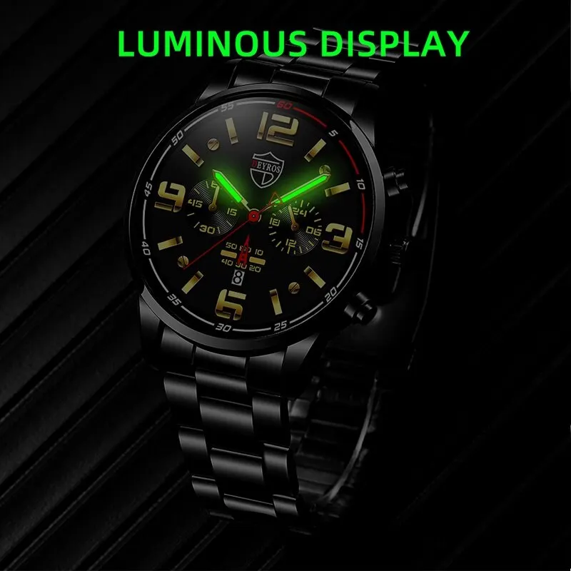 2023 Luxury Fashion Mens Calendar Watches Men Business Watch Male Stainless Steel Quartz Wrist Watch Luminous Clock Reloj Hombre