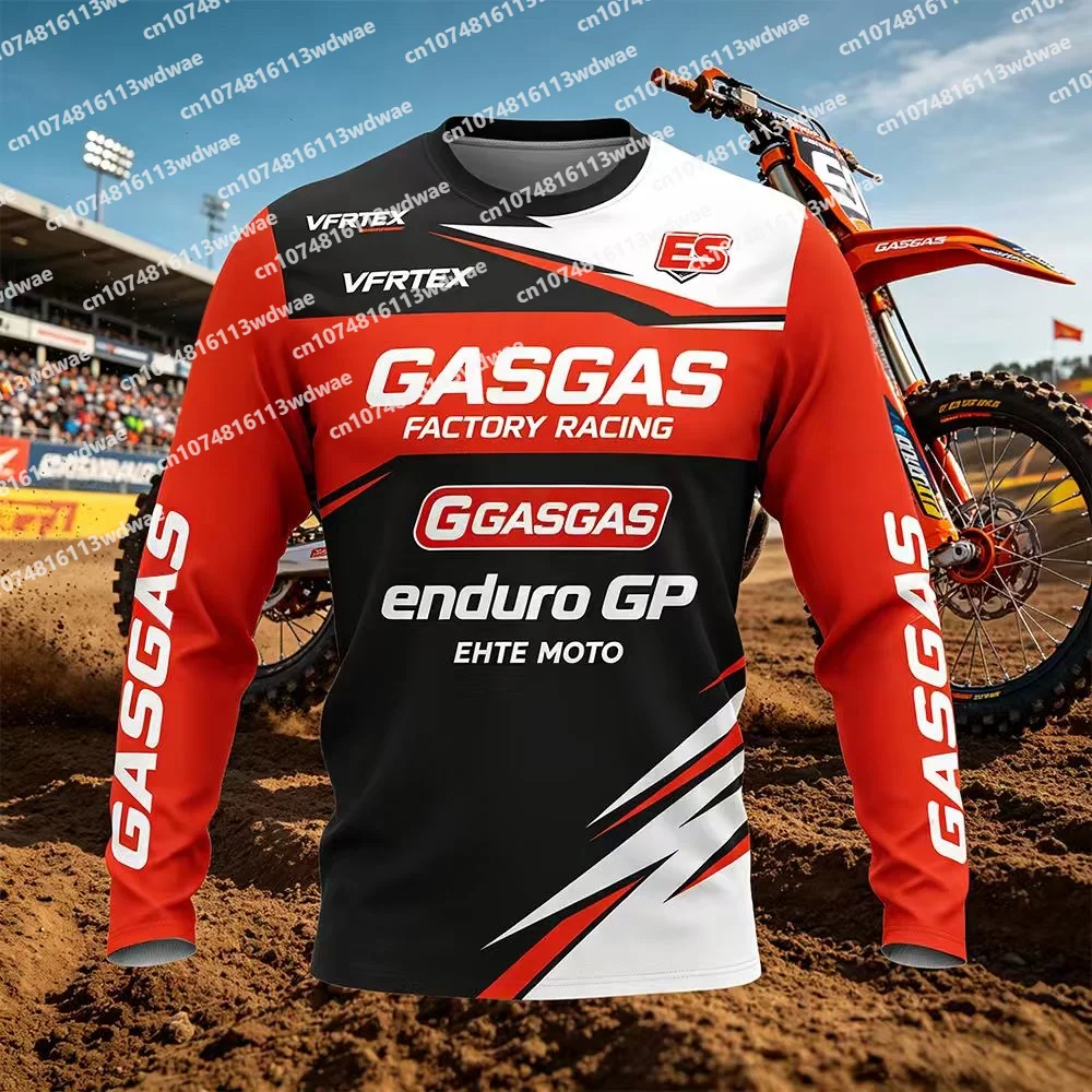Fahrrad-Fahranzug GASGAS Motorrad-Renn-Motocross-T-Shirt Schnelltrocknende Kleidung Herren Langarm-Oberteil Motorrad-Fahranzug