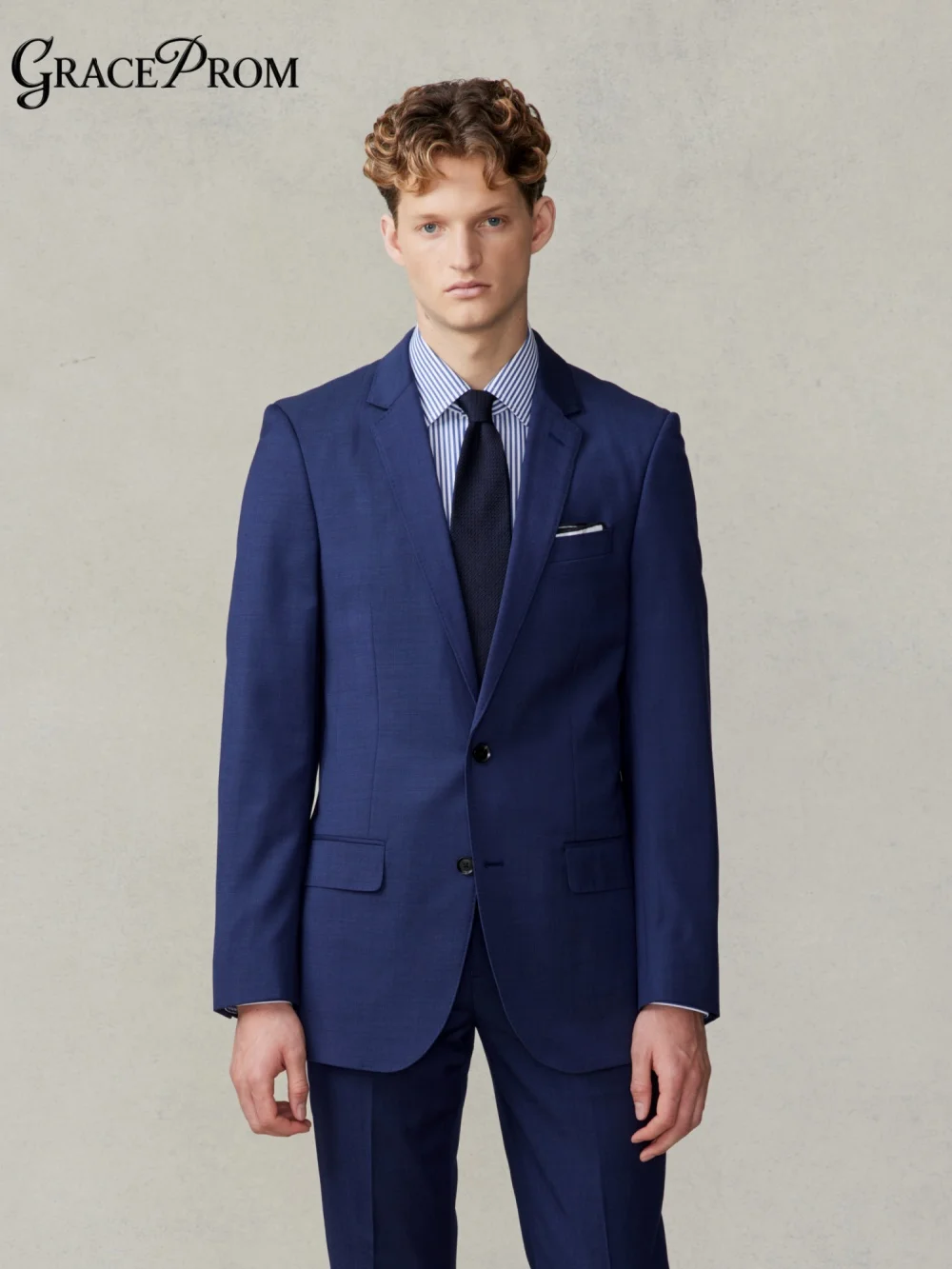 

Elegant Royal Blue Notch Lapel Men's 2-Piece Suit 2026 Classic Slim Fit Formal Wedding Groom Tuxedo Jacket Pants Set Custom Made