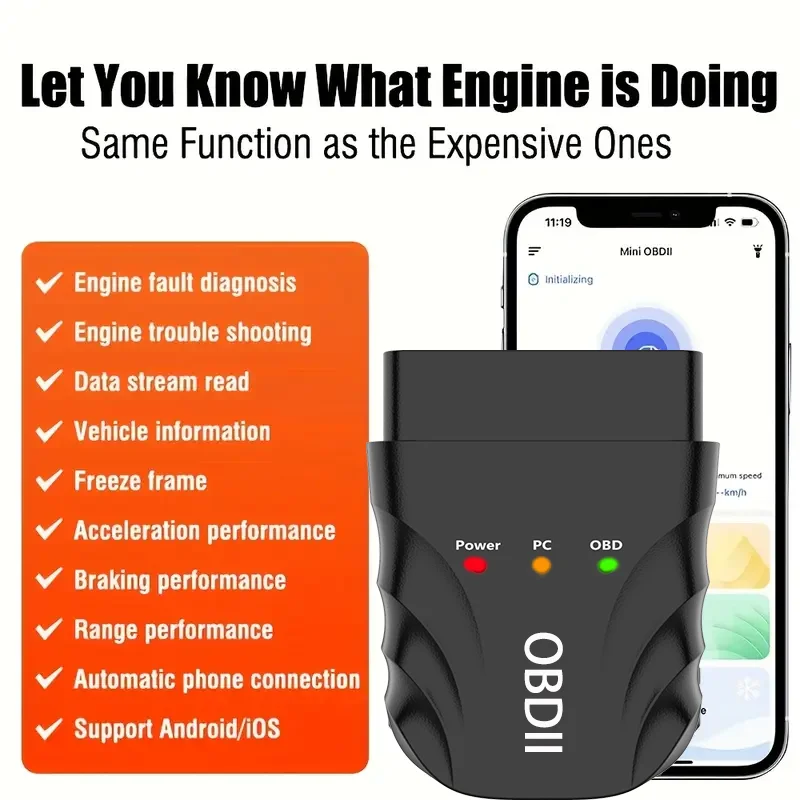 

Диагностический сканер V012 Bluetooth 5.0 OBD2 для автомобилей, считыватель кодов неисправностей для IOS, Android, ПК, OBD II, чтение и удаление кодов неисправностей.