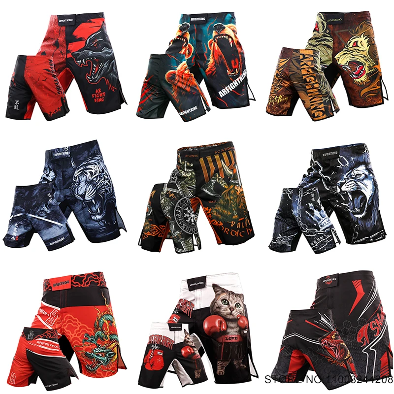 MMA Men's Shorts Kickboxing Fight Shorts Tiger Muay Thai Boxing Training Pants Gym Mixed Martial Arts Sparring Grappling Trunks