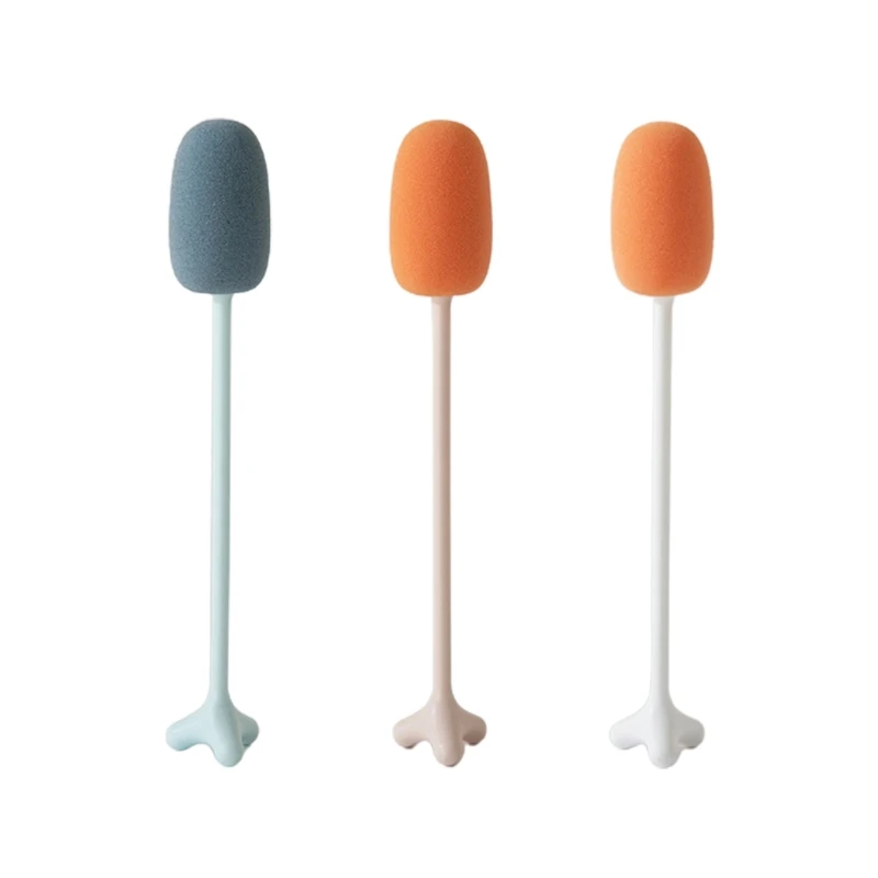 

Long Handle Sponge Cleaning Brush with Stand Plastic Feeding Bottle Scrubber for Pot Milk Cups Winebottle Baby Bottles