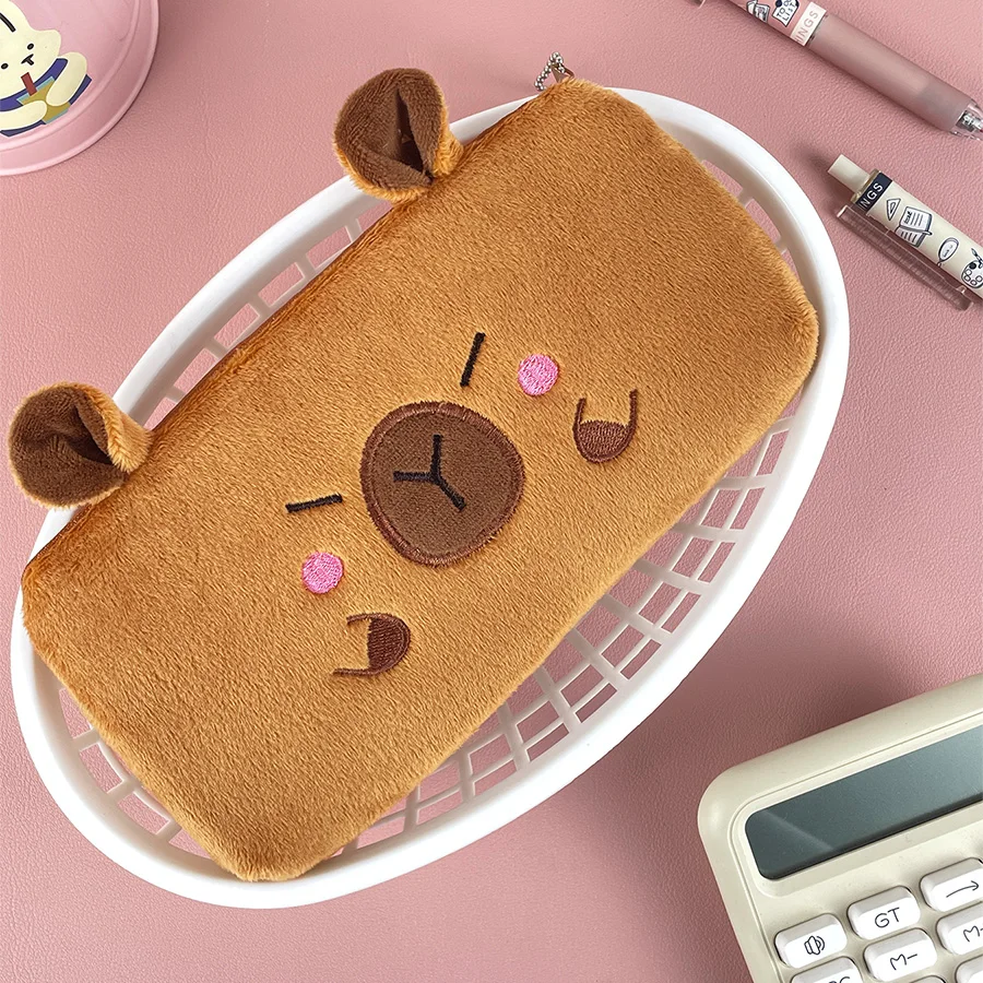 Leuke Capibala pluche etui, grote capaciteit etui, Capybara, kantoor opbergtas, studentenbriefpapier, schoolbenodigdheden