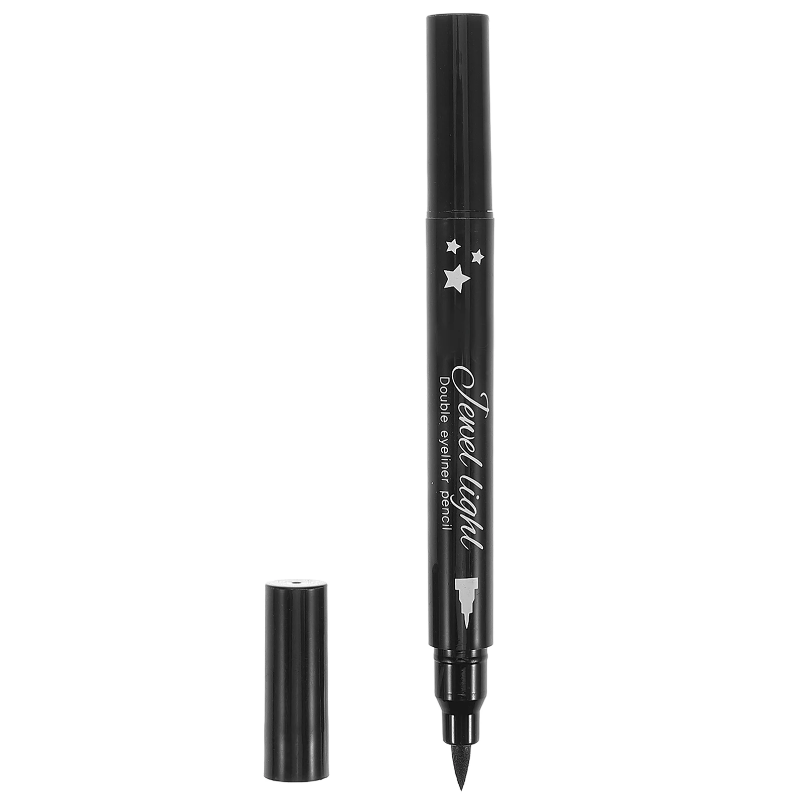 Waterproof Eyeliner Pen Double Ended With Unique Pattern Stamp Quick Drying Formula Long Lasting Black Eye Liner Pencil