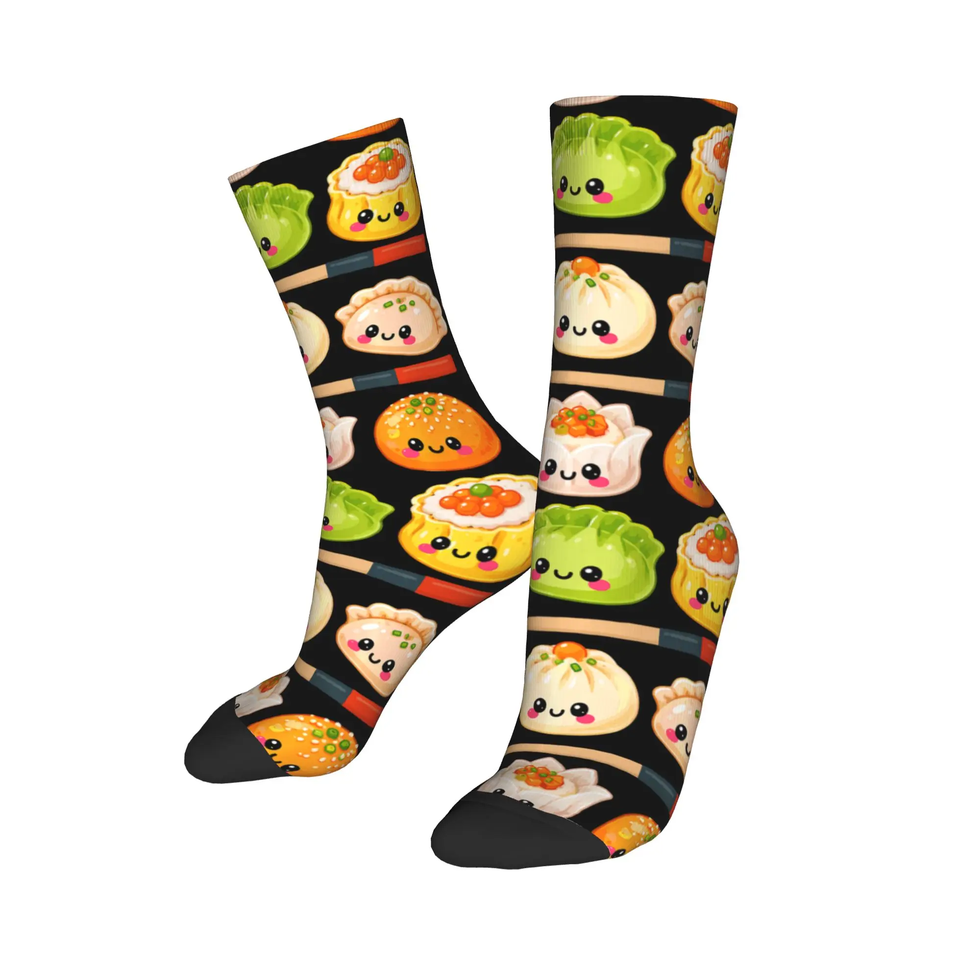Autumn Winter Harajuku Men's Women's Kawaii Dumpling Cute Pastel Anime Lovers Socks  Breathable Skateboard Socks