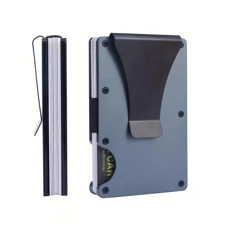 Kartenhalter aus Aluminiumlegierung, ultradünn, RFID-blockierend, Metall-Geldbörse, Diebstahlschutz, Kreditkartenclip, tragbare Aufbewahrungsbox für Geschäftsreisen – Detail 6