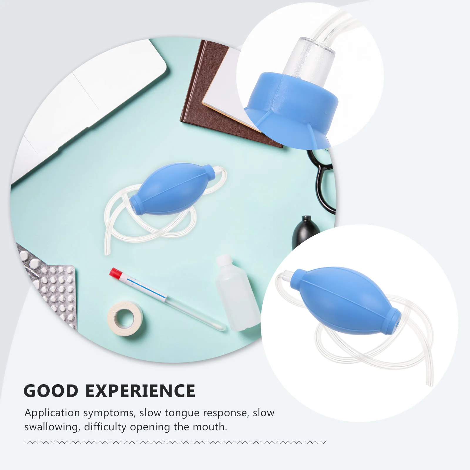 Swallowing Long Tube Oral Muscle Training Tool Blue Speech Therapy Device Tongue Strengthening Oral Motor Rehabilitation Aid