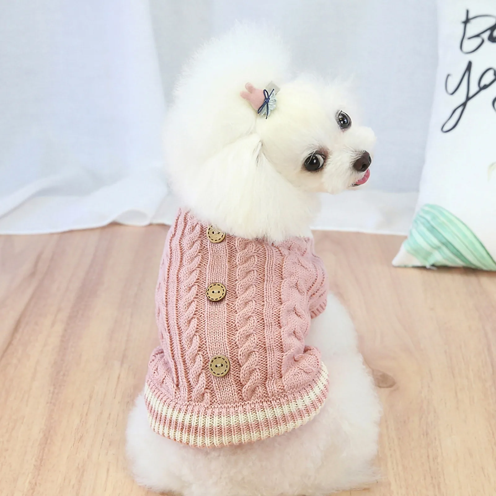 

High Quality Pet Sweater Dog Winter Costume Turtleneck Warm Outfit Puppy Apparel Small Sizes Photo Prop Fashionable Knitwear