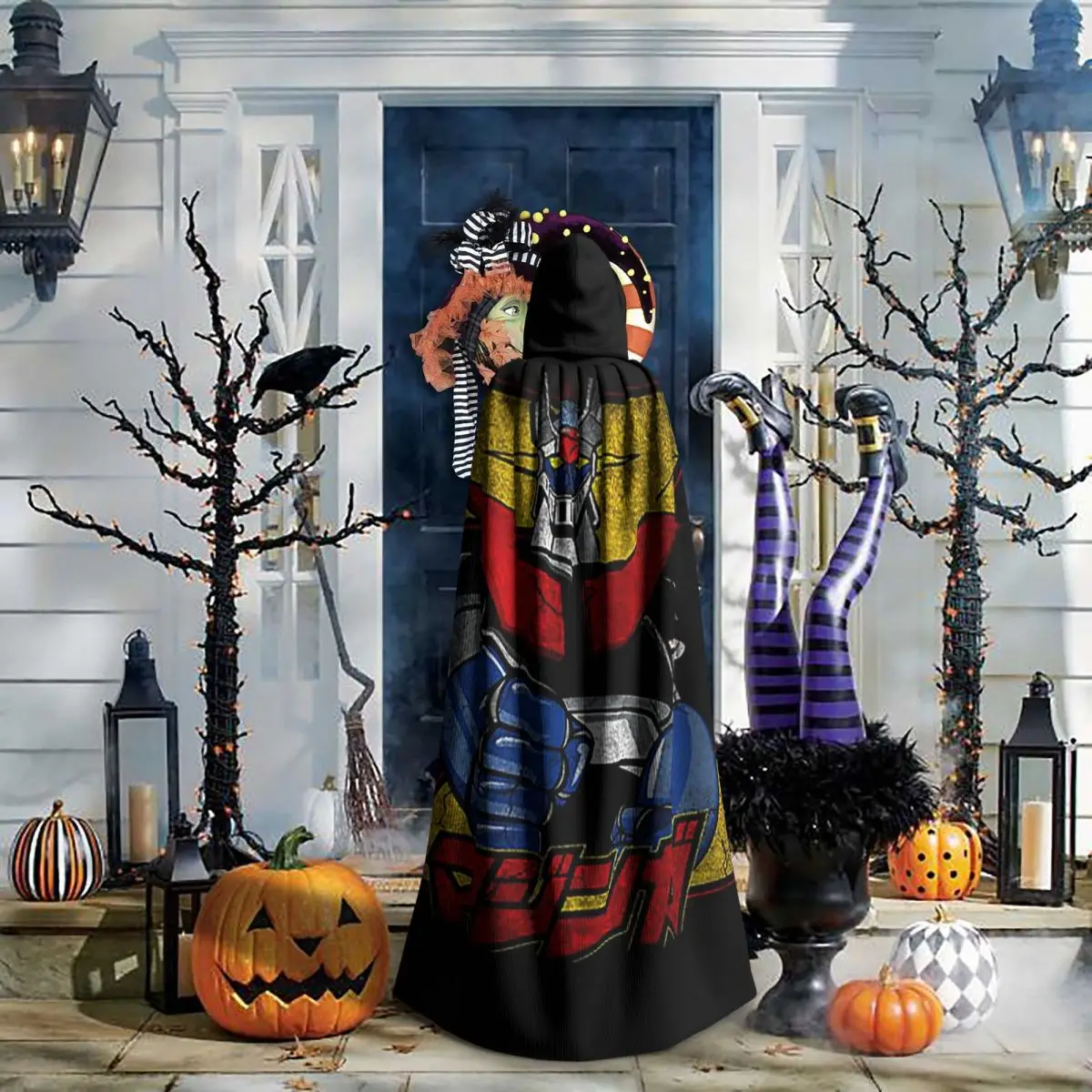 

Mazinger Z, Vintage Style Long Hooded Cloak Witch Medieval Costume Cosplay Cape HalloweenParty Adult Unisex