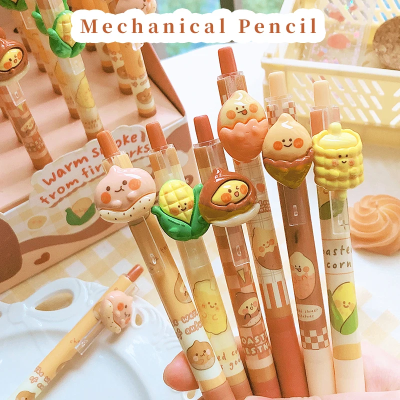 Kawaii Corn Automatic Pencils Cute office Stationery School Supplies Aesthetic Pretty Stationery Mechanical Pencil 0.5mm