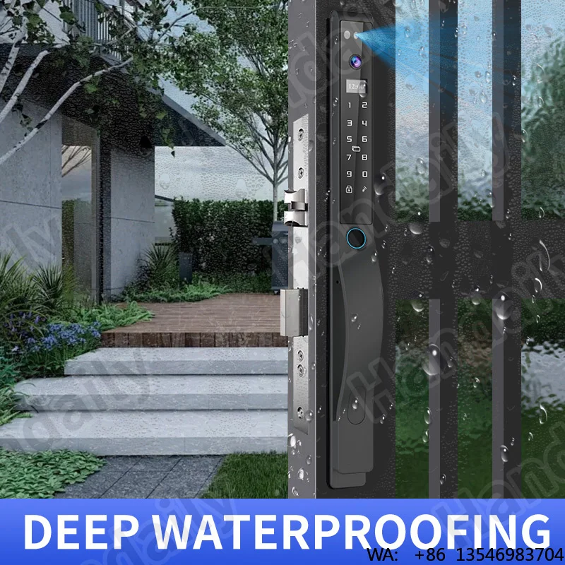 3D Face Waterproof App Smart Lock for Aluminium Alloy Doors Sliding Door Smart Home Door  Lock Digital Fingerprint Password