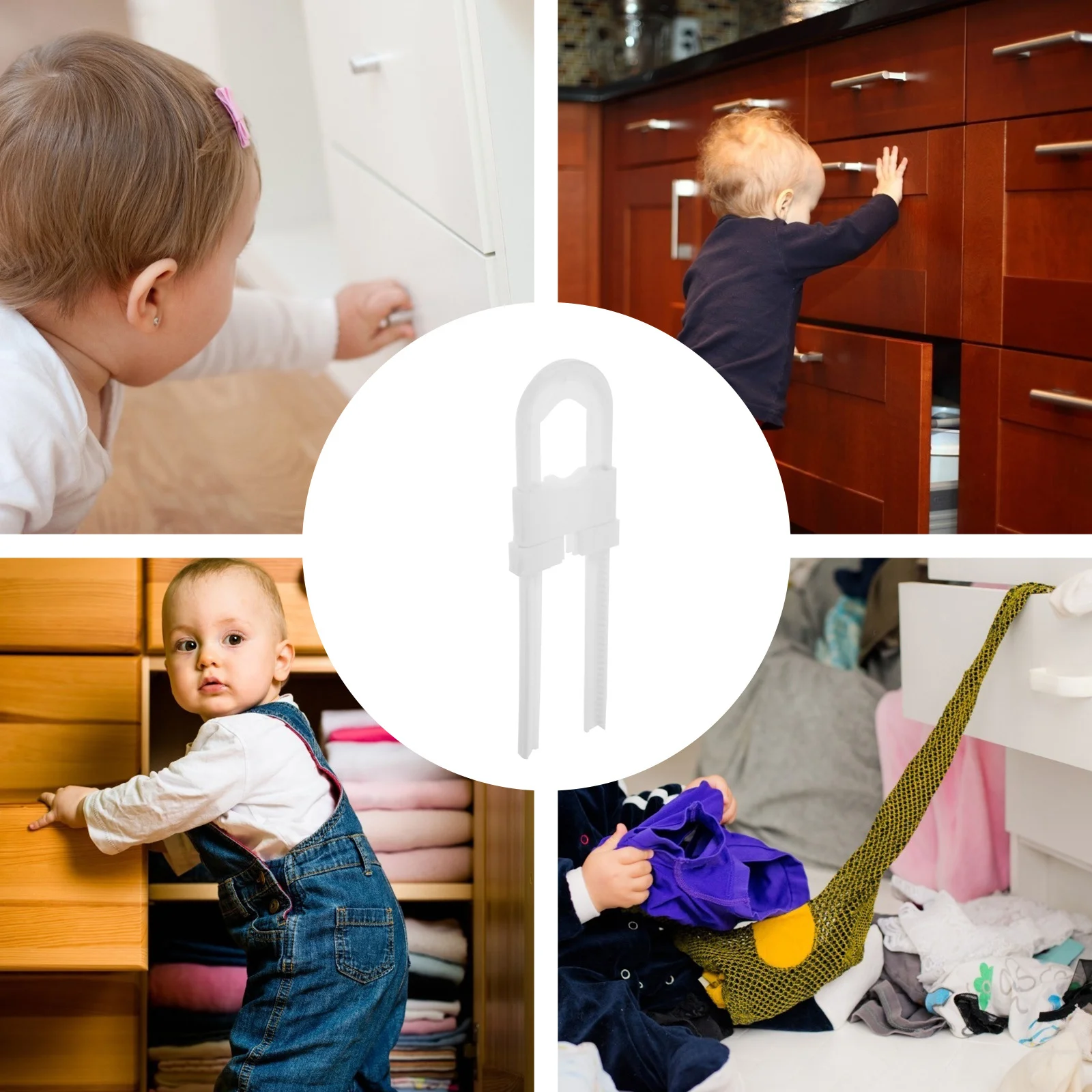 4 قطعة أقفال خزانة سلامة الطفل التدقيق للأدراج الخزائن الطفل برهان أقفال خزانة آمنة طفل قفل المزالج السلامة #2