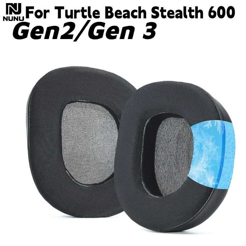 

NUNU Replacement Soft Memory Foam Mesh/Ice gel Ear Pads For Turtle Beach Stealth 600 Gen 2 / Gen Headphones repair parts
