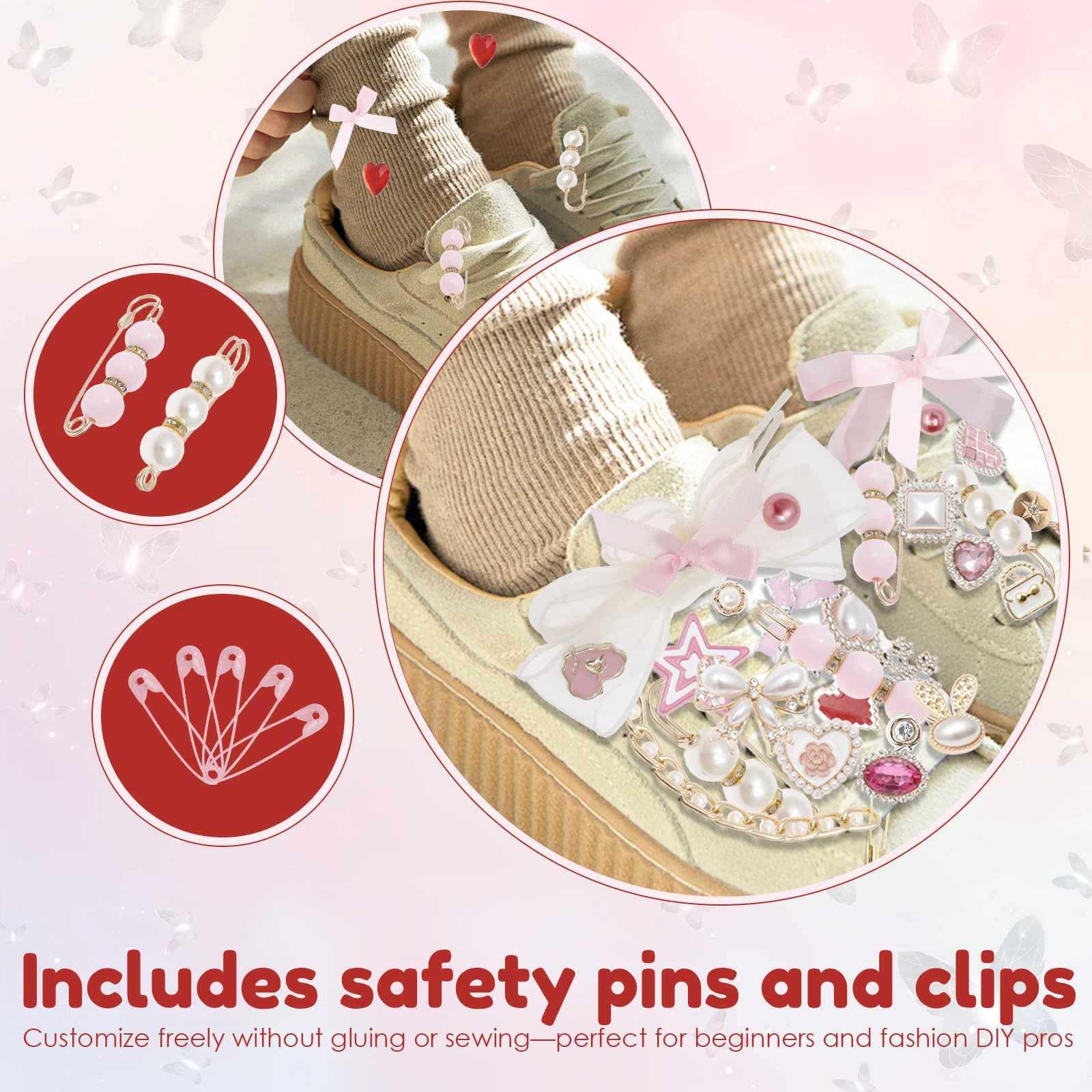 91 قطعة من سحر الأحذية الإبداعي للديكور بنفسك، مجموعة أدوات رياضية لطيفة مخصصة للنساء المبتدئين والمراهقات المحترفين #5