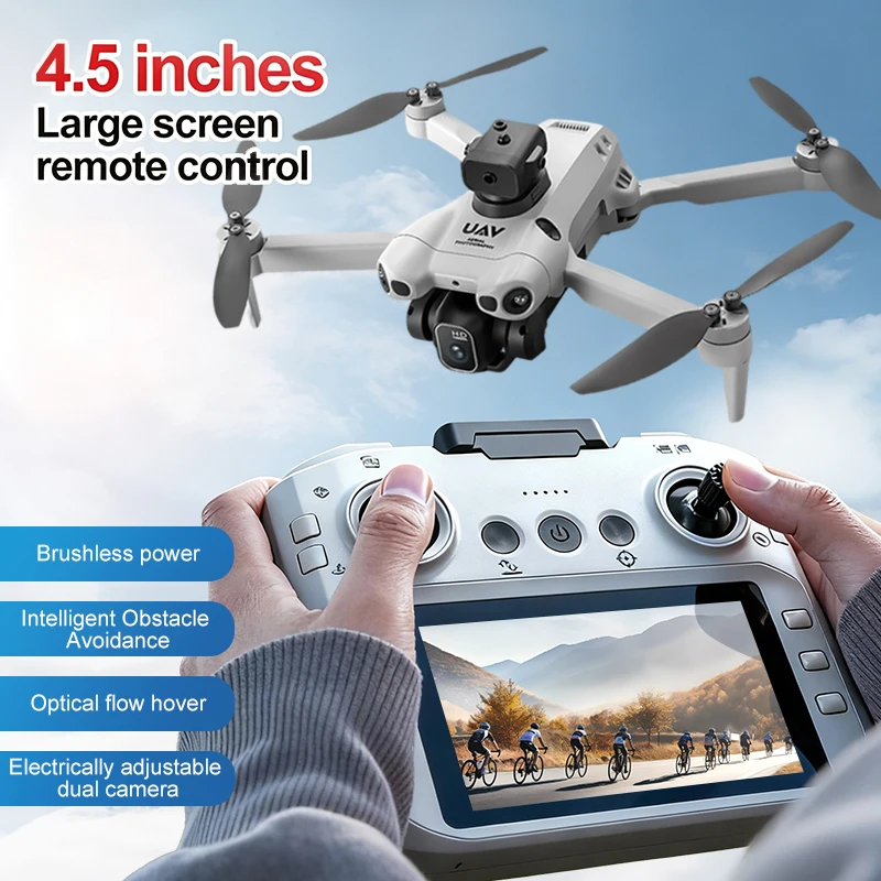 NEW P6 PRO RC Drone 8K HD Dual Cameras WiFi 4.5-inch screen 20mins Flight Aerial Photography Quadcopter Remote Control UAV Toys