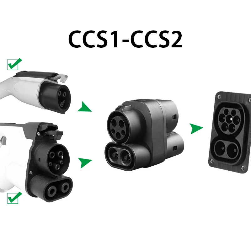 EV CCS1 to CCS2 adapter supports DC and AC CCS1 charger to CCS2 suitable for new energy vehicle fast charging adapter