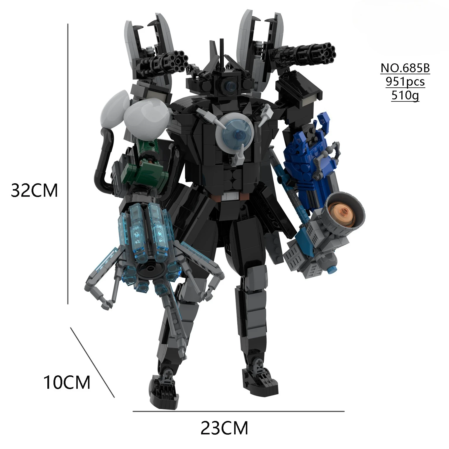 

Skibidi Toilet MOC Abstract Building Blocks Monitor TV Multiverse Laser Titan Monitor Man Model Compatible With LEGO Bricks Toys