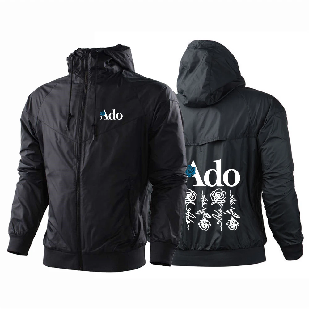 Chaqueta Cortavientos para Hombre 2026, Primavera y Otoño, para el Día a Día, con Estampado del Logotipo Ado World Tour, Diseño Color Block, Anticolisión