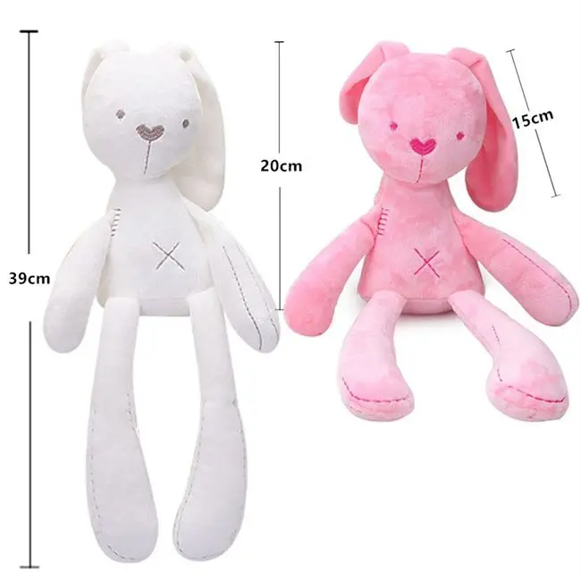 Muñeco de conejo bonito de 39cm para bebé, juguetes de peluche suaves para niños, conejito gris y rosa, juguetes infantiles de peluche para dormir