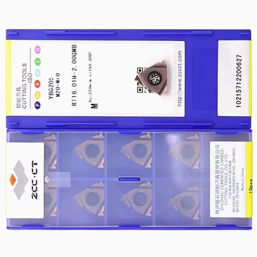 

RT16.01N-2.00GMB YBG205/RT16.01N-2.50GMB YBG205/RT16.01N-3.00GMB YBG205 ZCC.CT CNC blade carbide inserts Thread insert 10pcs/box