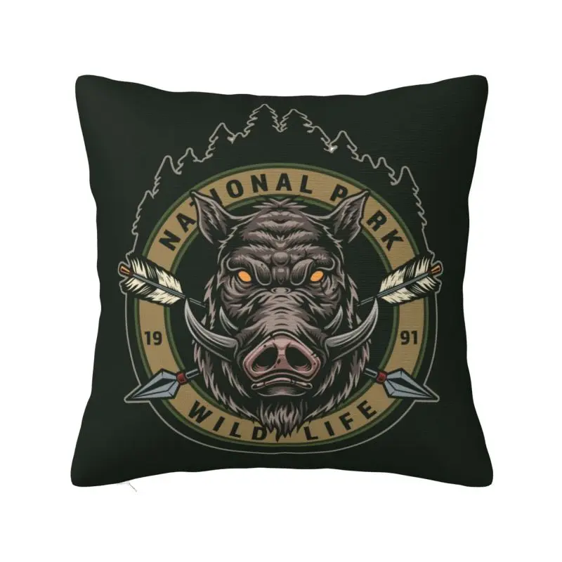 Personalized Wild Animal Boar Square Pillow Case Home Decorative 3D Double-sided Printing Cushion Cover for Sofa