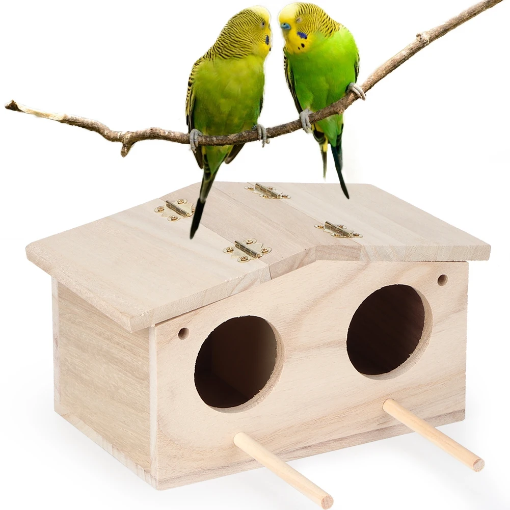 

Wooden Pet Bird Nests House Breeding Box Cage Birdhouse Accessories For Parrots Swallows