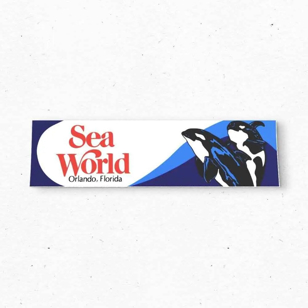 SEAWORLD Orlando FLORIDA Bumper Sticker - Advertising Vintage Style 80s 90s - Bumper Stickers - Car Stickers