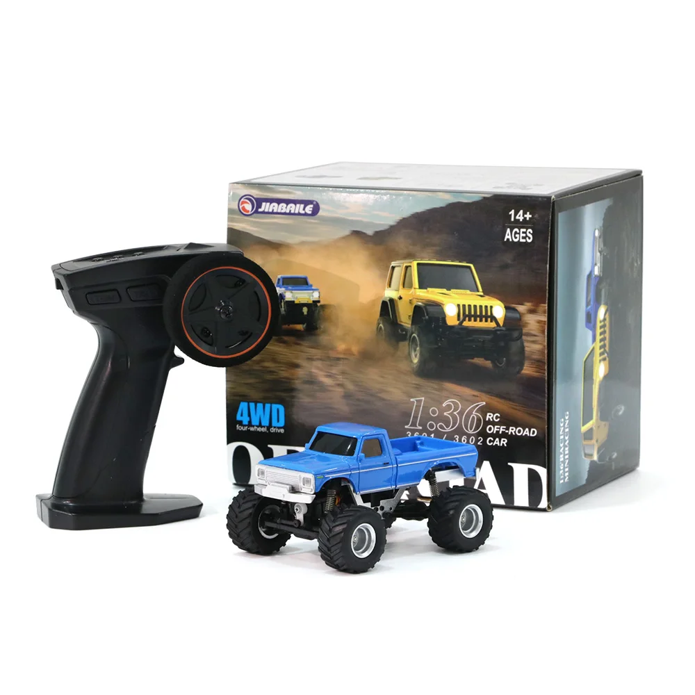 

Радиоуправляемый мини-кроссовер JIABAILE 3601 3602 в масштабе 1:36, внедорожник RTR с LED-подсветкой, мини-двигатель с щетками, зарядка через USB