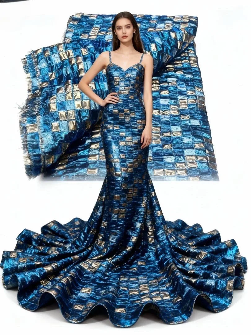 2025 nueva tela de encaje Jacquard nigeriano francés africano de alta calidad de lujo para bordado mujeres boda fiesta novia vestido de costura