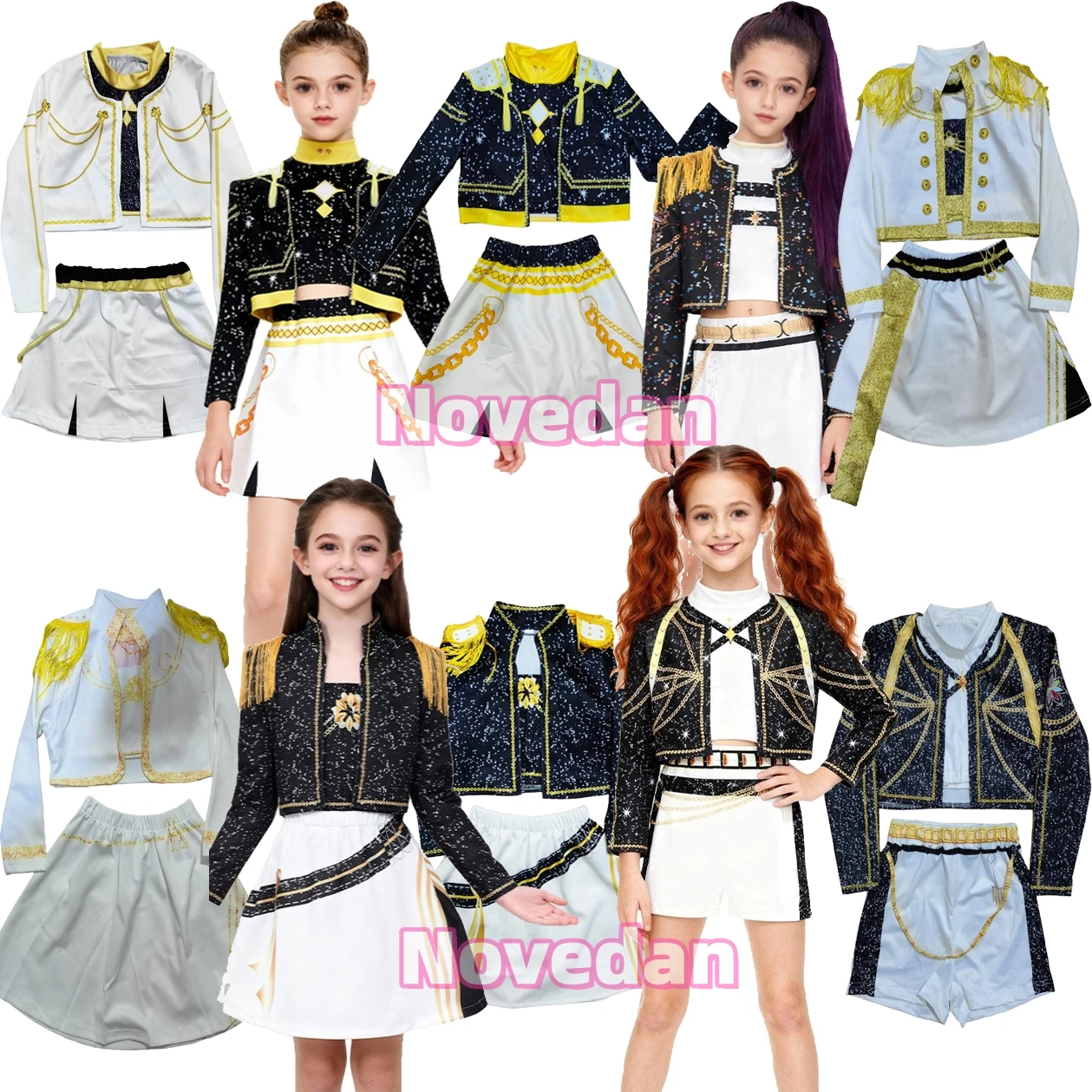 أطفال فتاة Kpop زوي ميرا رومي تأثيري الذهبي هنتركس زي ثلاثية الأبعاد طباعة شيطان الصيادين المرحلة زي الطفل هالوين ملابس للحفلات #1