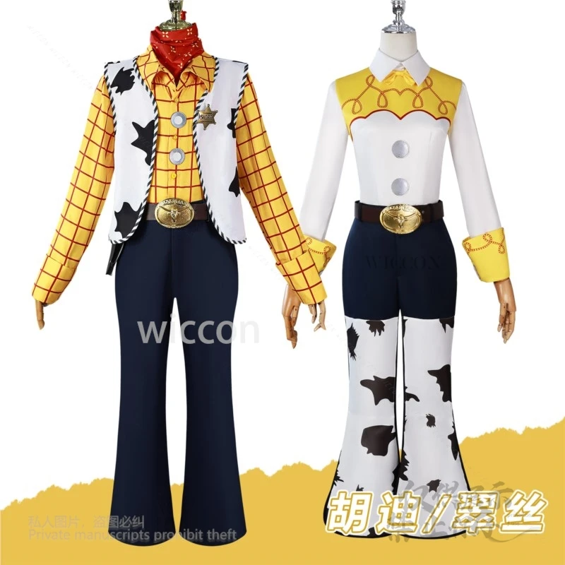 أزياء أنيمي للزوجين وودي جيسي التأثيرية مجموعة كاملة من الشعر المستعار للنساء والرجال ملابس جيسي لحفلات الهالوين وأعياد الميلاد حسب الطلب