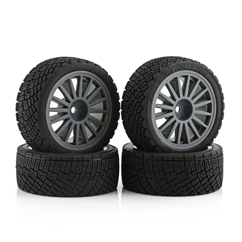 4Pcs 67Mm Rubber Tire Wheel Tyre For Tamiya XV01 XV02 TT01 TT02 PTG-2 1/10 RC Rally Racing Car Upgrade Parts