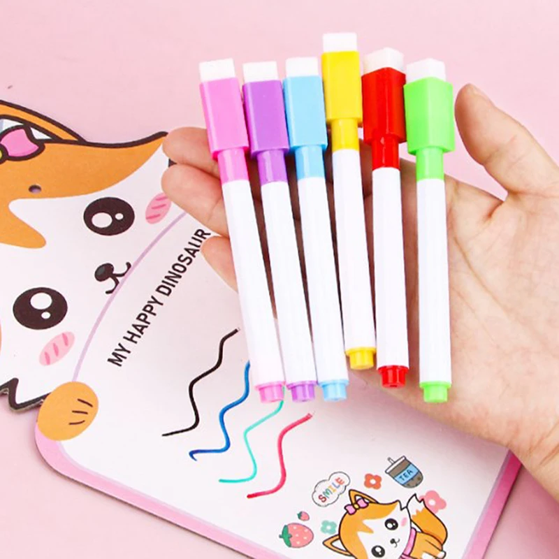 8Pcs Colorful Magnetic Whiteboard Dry Erase Marker Pens High-capacity Erasable Whiteboard Marker Pens Office School Supplies