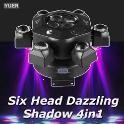 YUER 10X10W LED Moving Head With Remote Laser Stage Effect Lighting RGBW 4 In 1 For DJ Disco Party Wedding Events DMX Fixtures