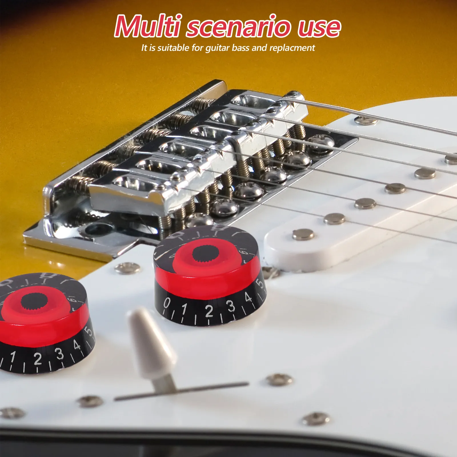 4Pcs Acrylic Guitar Amp Knobs for Bass Effect Pedal Replacement Robust Long Wearing Fit Standard Shaft Diameter Concentric Split
