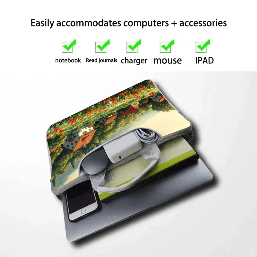 

Stylish Pastoral View Laptop Bag 12 13.3 14 14.6 15 16 Inch PU Laptop Protective Case for HP Dell Asus Acer Laptop Holiday Gift