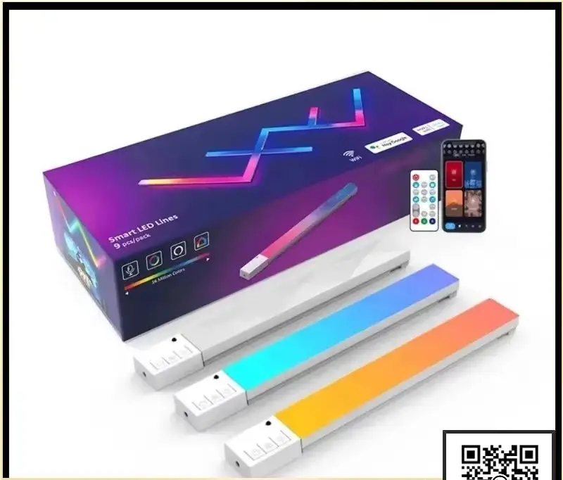 6Pcs 9pcs 12pcs DIY Smart Light Emitting Diode Wall WIFI RGB Night Light Bar Game Light Application Control  Room Decoration