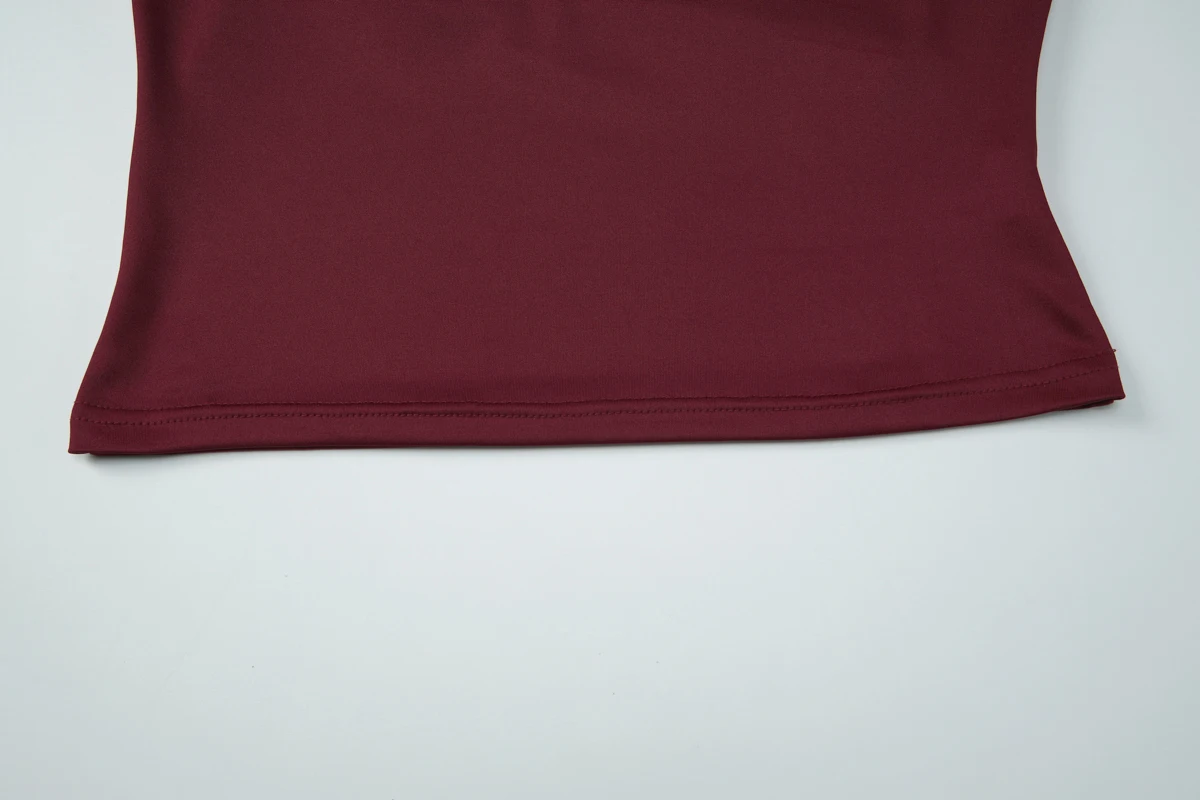 Hugcitar Swing-Kragen Einfarbiges Slip-Kleid Rückenfreies Schnür-Top Sexy Schlankes Crop-Top Frühling Sommer Damen Neue Mode Outfit Urlaub Club – Detail 7