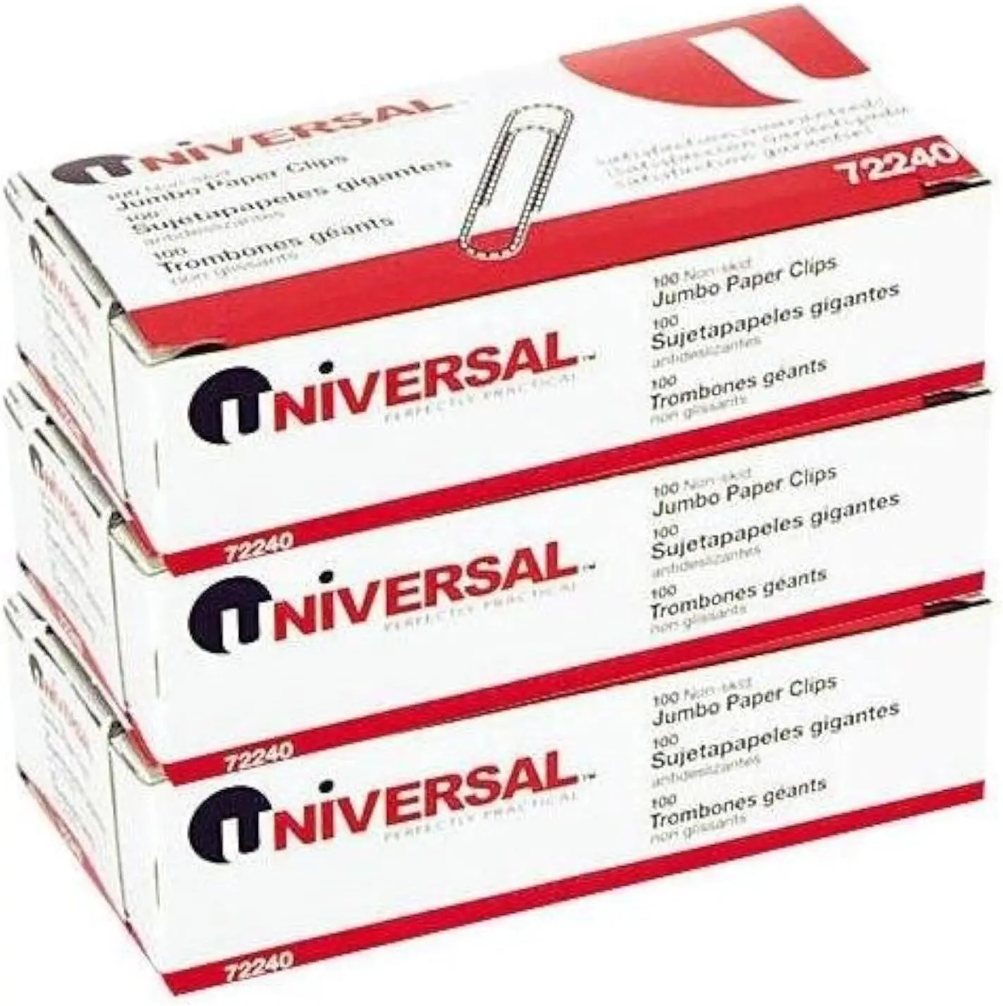 

Jumbo Nonskid Paper Clips for Office and Home, 300 Count, Silver