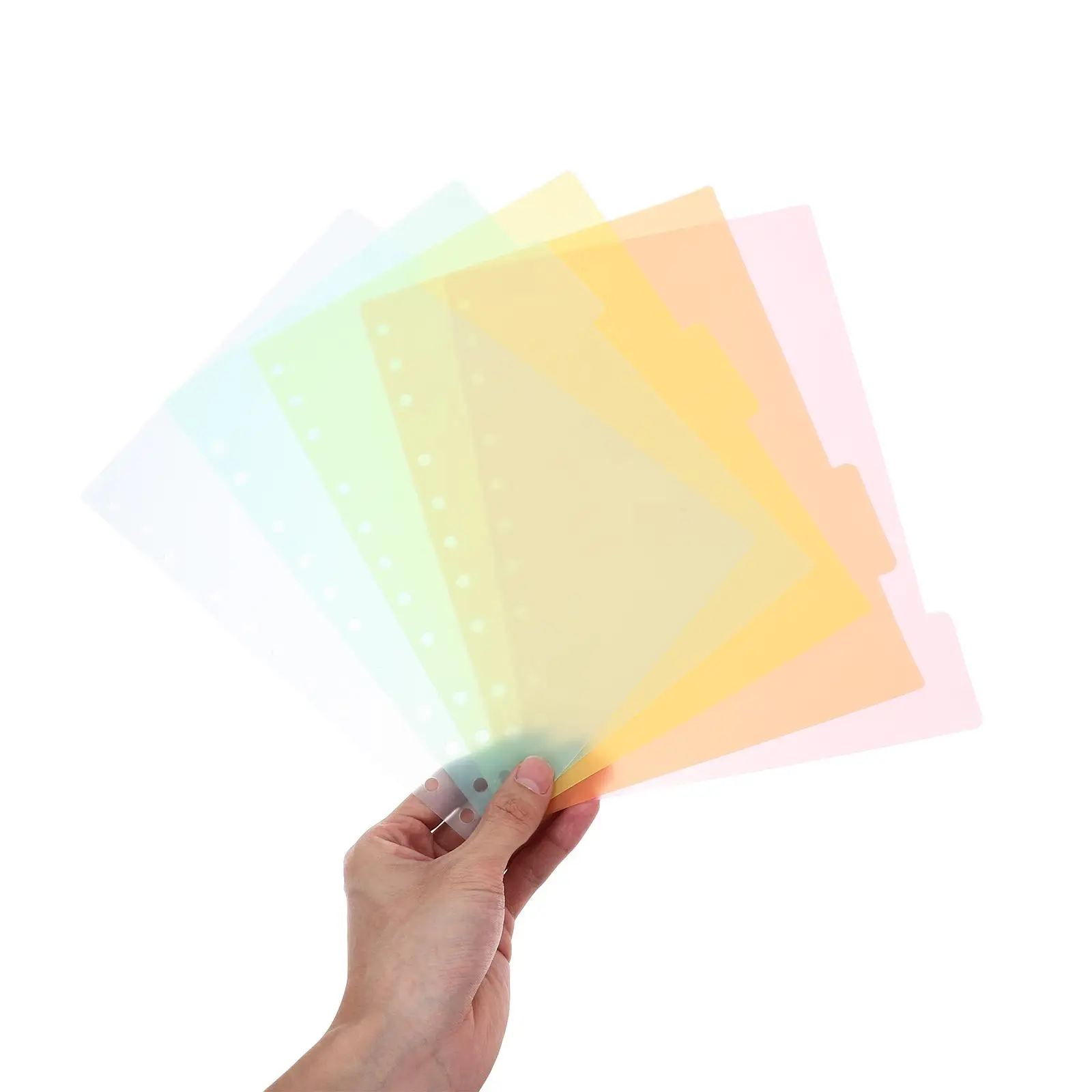 5 Pcs Plastic Dividers Index Paper Binder Tabs Colored Page Markers Notepad Loose Leaf Classified Labels Notebooks