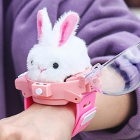 2.4G Mini RC Car Watch Toy LED Light Electric Induction Watch Plush Bunny Dog Crab RC Car Boys and Girls Toy Gift
