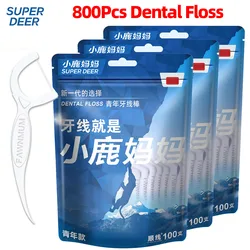 100-800Pcs Dental Floss Flosser Picks Toothpicks Teeth Stick Interdental Brush Tooth Disposable Oral Cleaning Hygiene Care