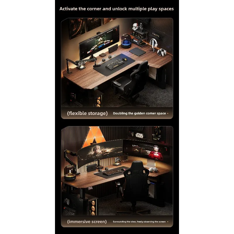 Songneng X solid wood intelligent lifting table X4 corner e-sports table electric L-shaped four-leg computer table