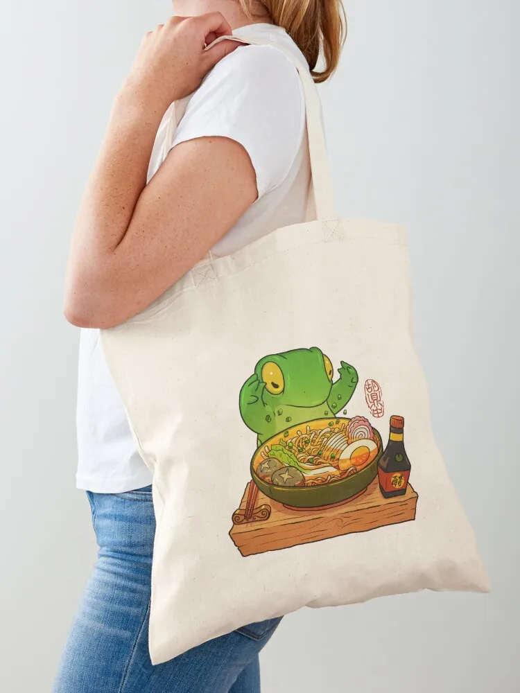 

frog making ramen art Tote Bag bag luxury women shopping bag free delivery bags eco pack