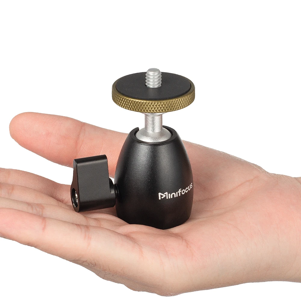 Minifocus Mini trépied rotule avec vis 1/4 pouces pivotant à 360 degrés en alliage d'aluminium photographie rotule trépied pour appareil photo reflex numérique