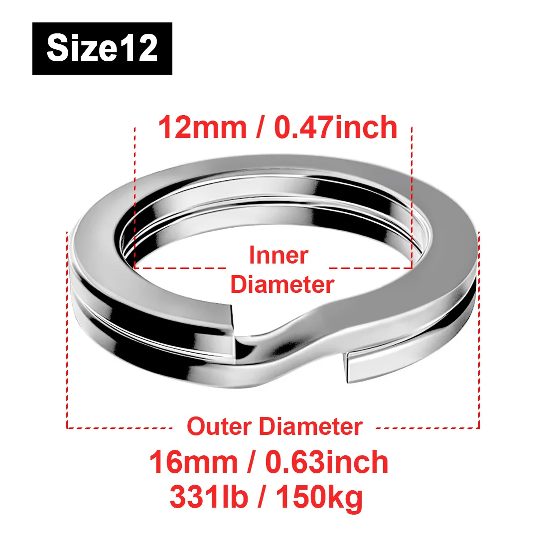 FishTrip 30-50 stks/partij Split Ring Vissen Lokken Connector 3-12mm Rvs Terminal Tackles Vissen medeplichtige Zoutwater