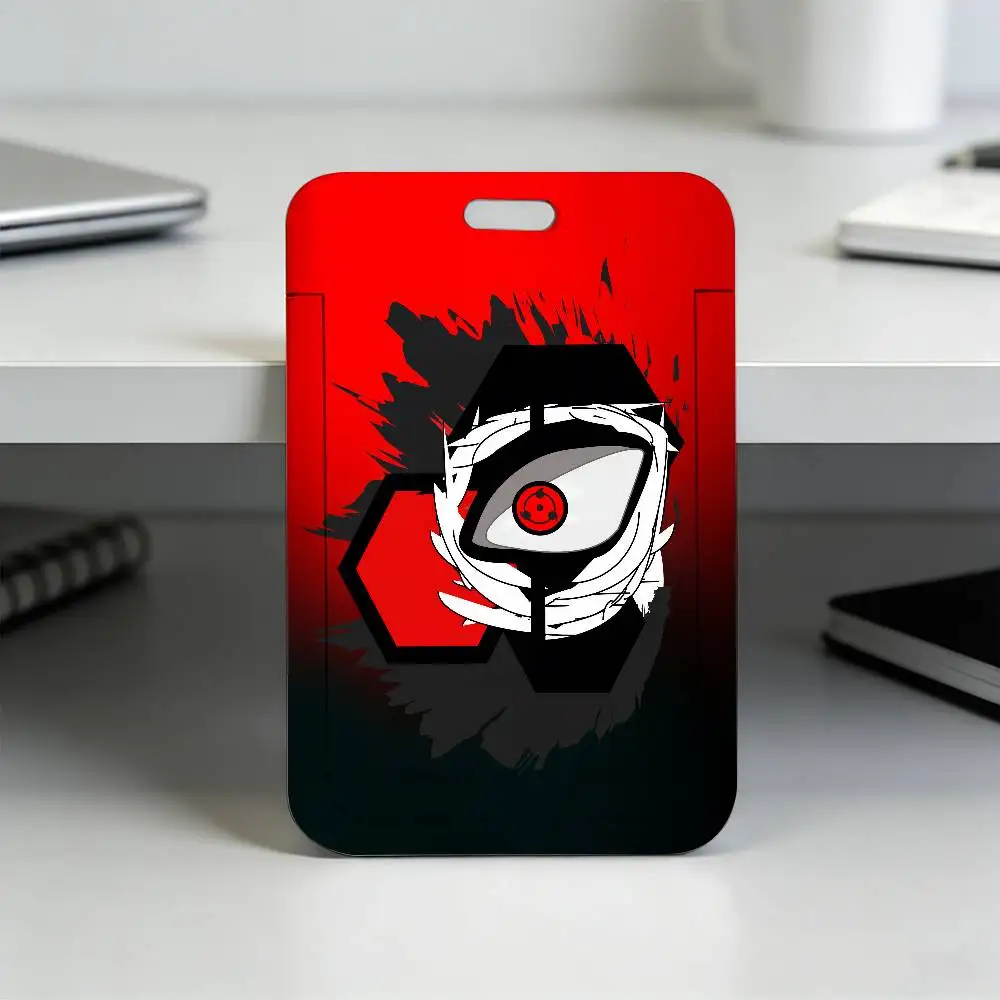 Anime N-NARUTO Akatsuki Itachi Sharingan Transparenter Kartenhalter Mitarbeiter Plastik-Schiebeabdeckung Schlüsselband Arbeits-Geschäfts-ID-Tasche Bus – Detail 37